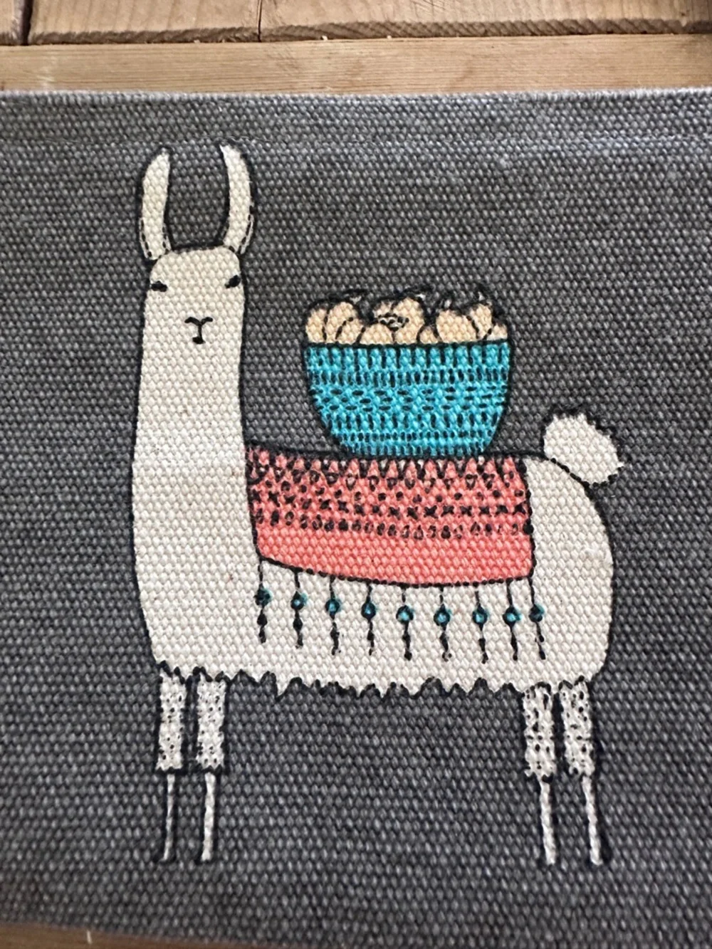 Danica Studio Llama Wristlet Wallet Pouch Canvas Zip Bag CosmeticLlamas Print